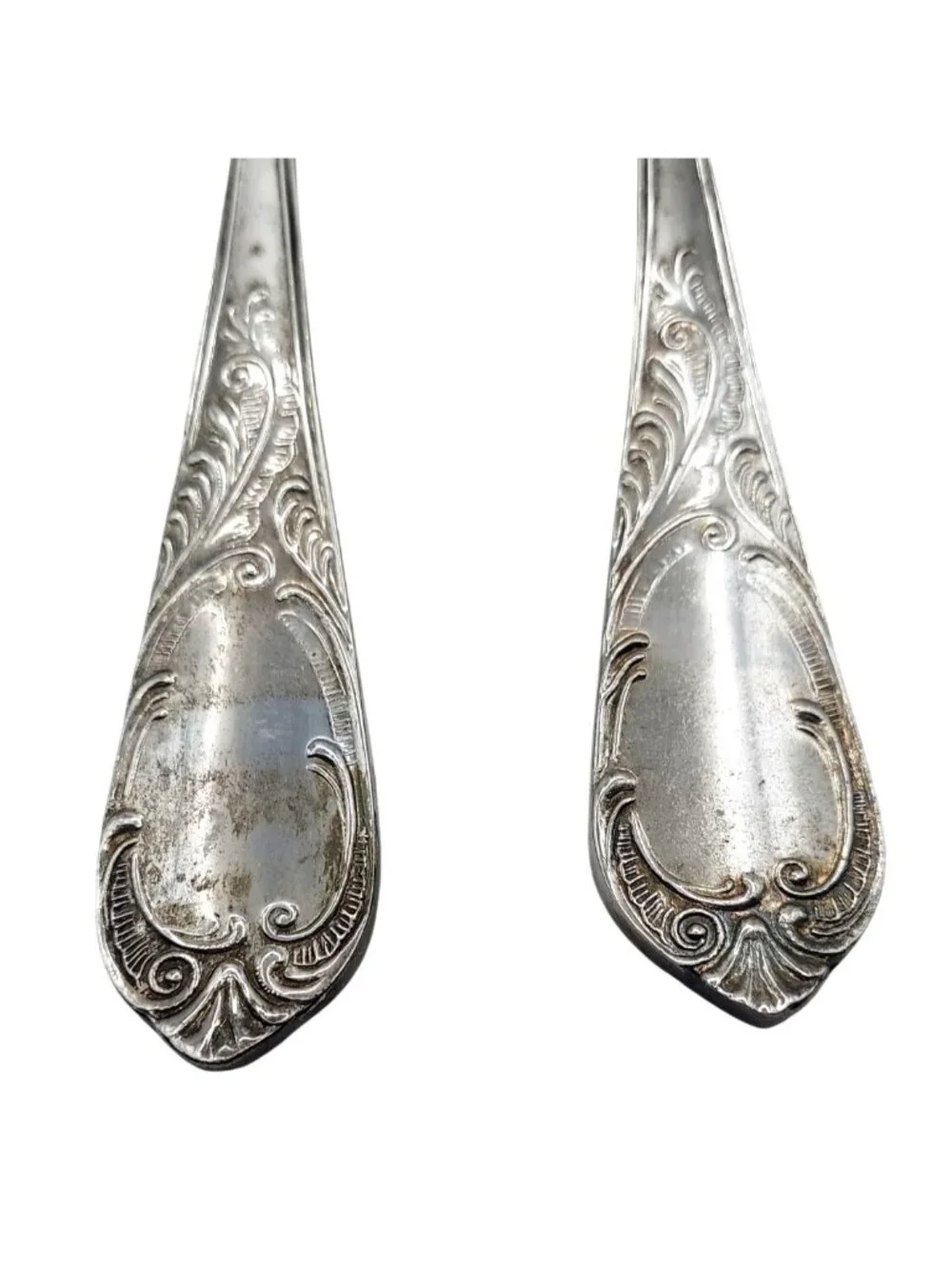 Silver Plated Serving Set of 3 Ornate Scrollwork Ladle Spoon Fork Vintage Formal